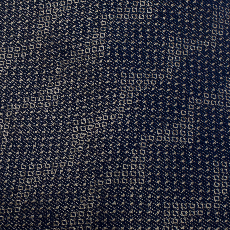 Pre-owned Gianfranco Ferre Navy Blue Silk Jacquard Traditional Tie