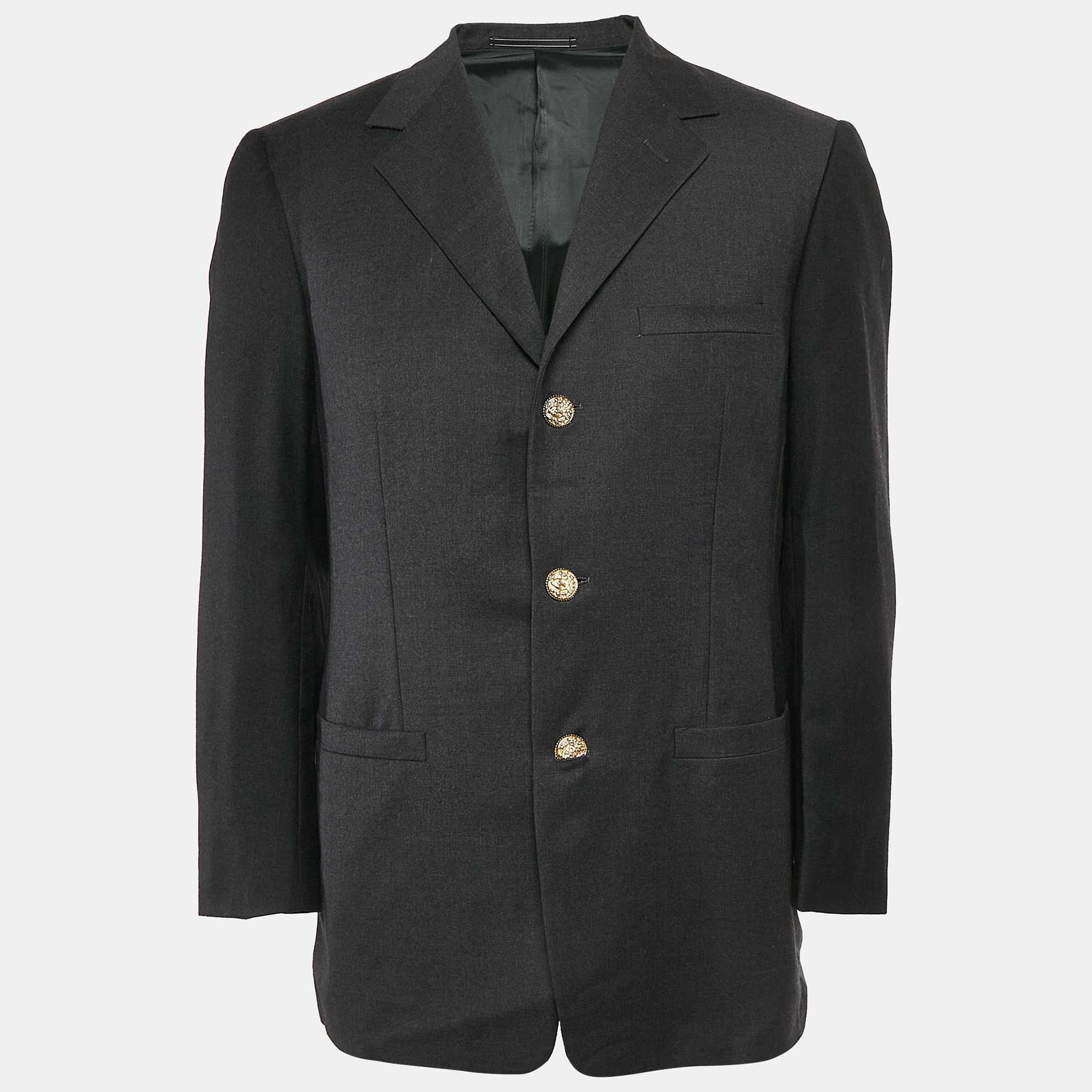 

Gianni Versace Grey Wool Single Breasted Blazer S