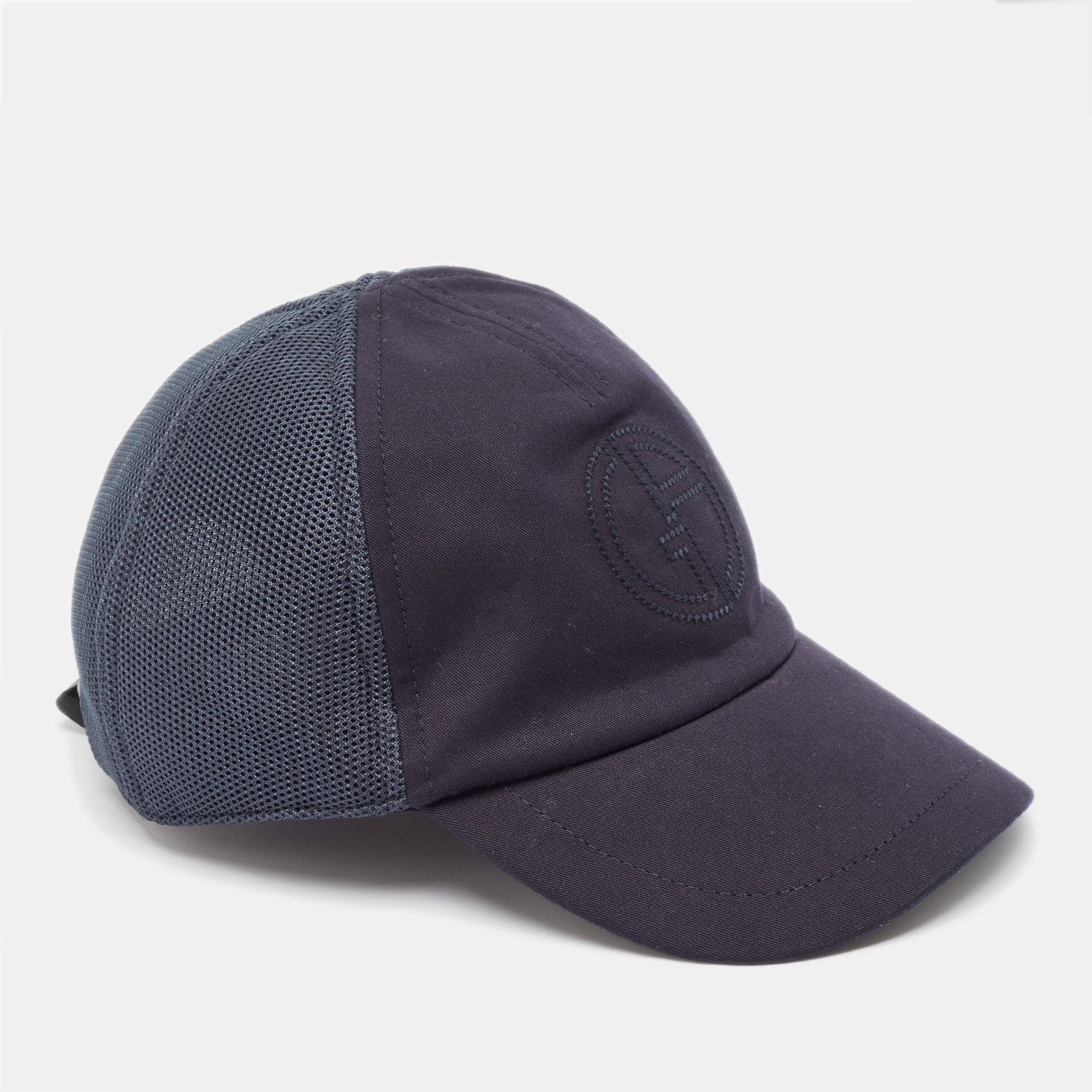 

Giorgio Armani Navy Blue Embroidered Cotton Baseball Cap