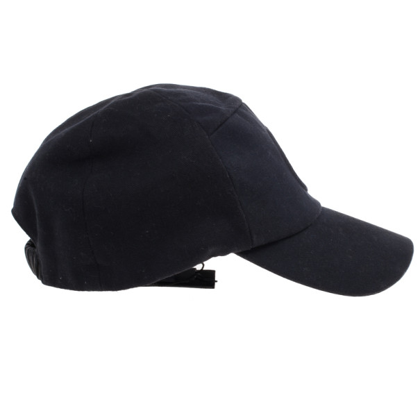Pre Owned Giorgio Armani Black Logo Baseball Cap