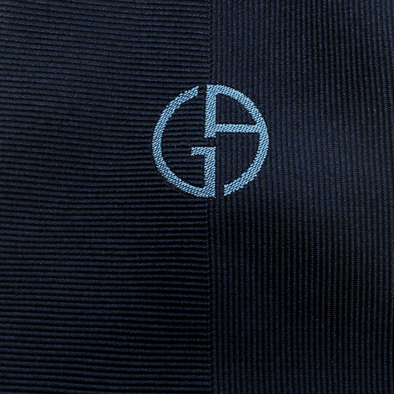 

Giorgio Armani Navy Blue Textured Silk Logo Embroidered Tie