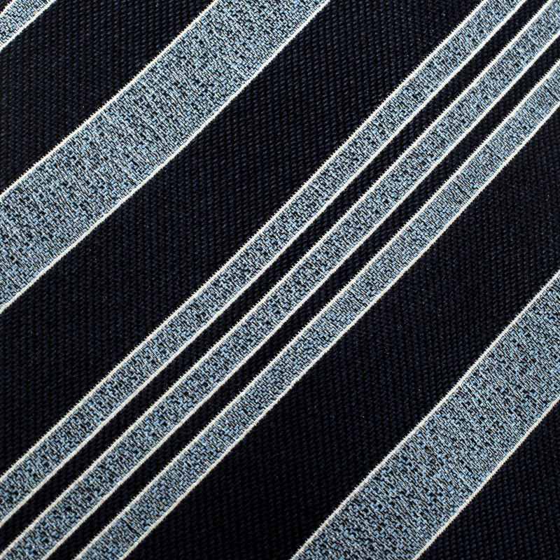 

Giorgio Armani Navy Blue Contrast Diagonal Striped Silk Tie