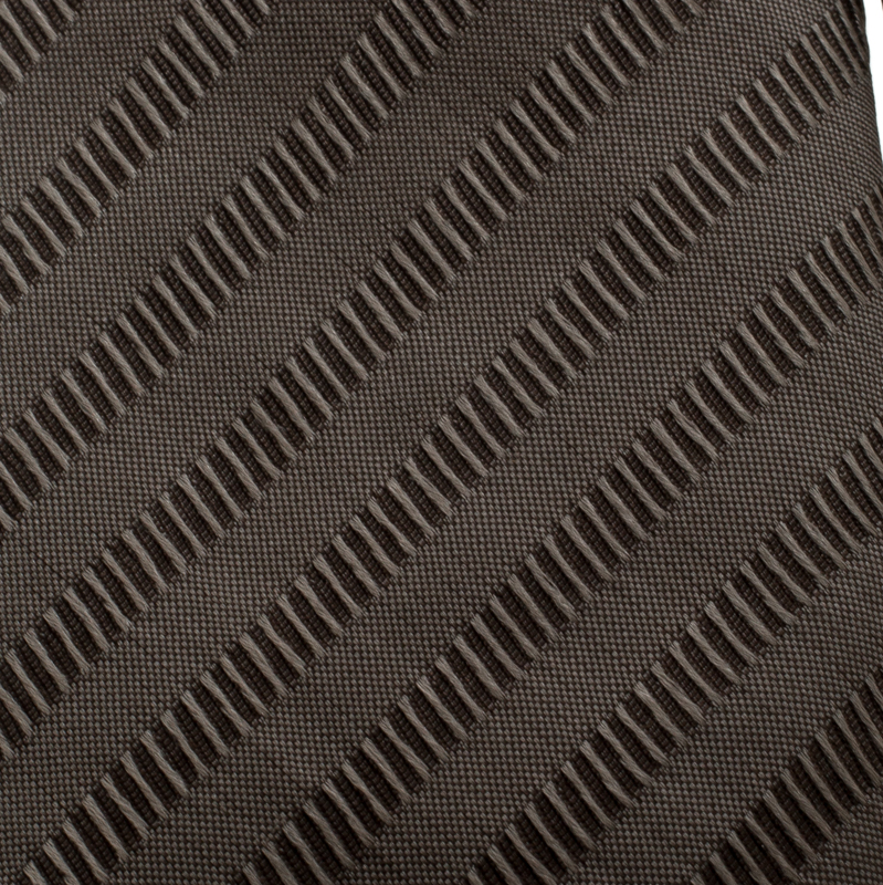 

Giorgio Armani Brown Diagonal Striped Textured Silk Tie