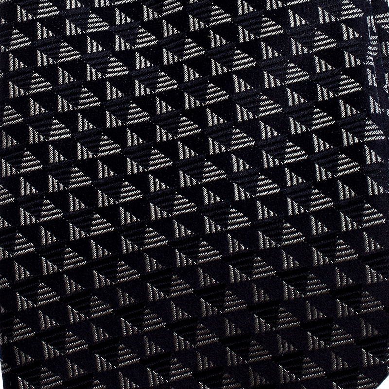 

Giorgio Armani Navy Blue Geometric Pattern Silk Jacquard Tie