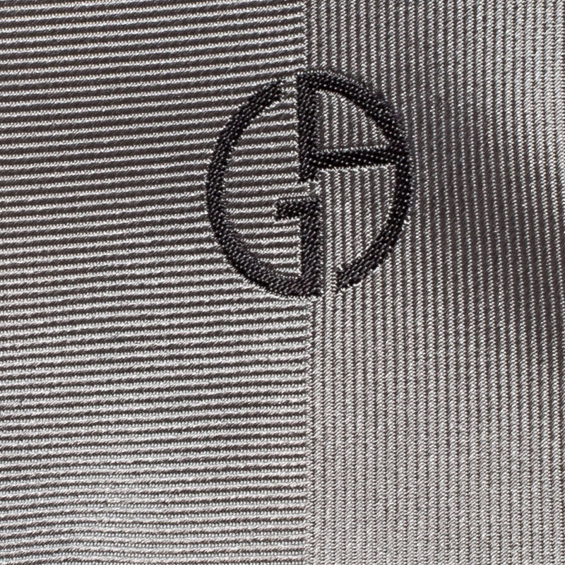 

Giorgio Armani Grey Pinstripe Tonal Pattern Silk Jacquard Classic Tie