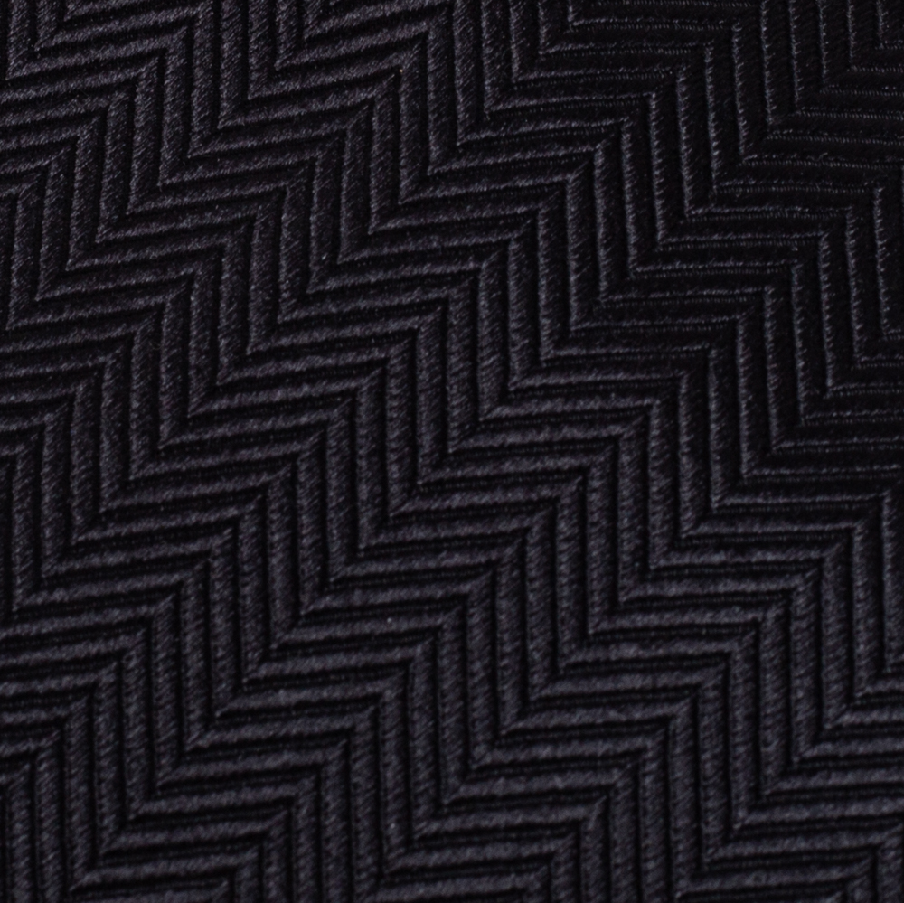 

Giorgio Armani Black Chevron Jacquard Silk Tie