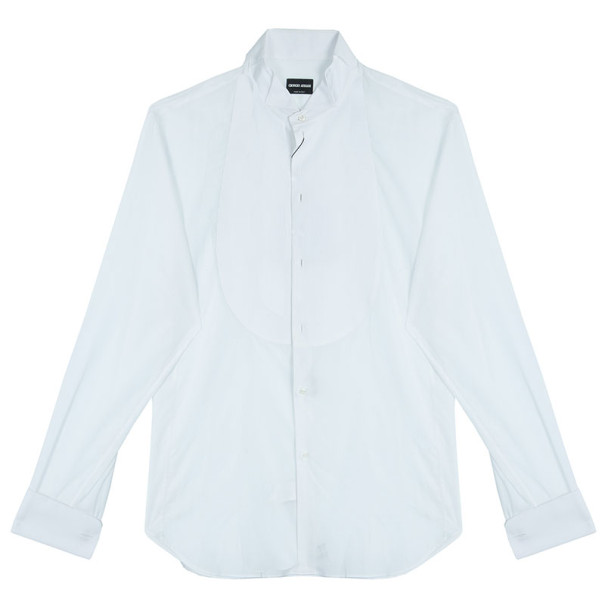 Giorgio Armani Camicia Da Sera White Cotton Tuxedo Men's Shirt EU58