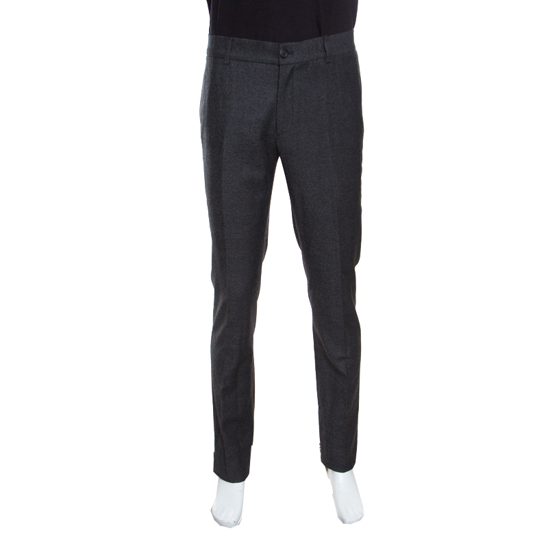 Giorgio Armani Grey Wool Elasticized Waist Tailored Trousers XL