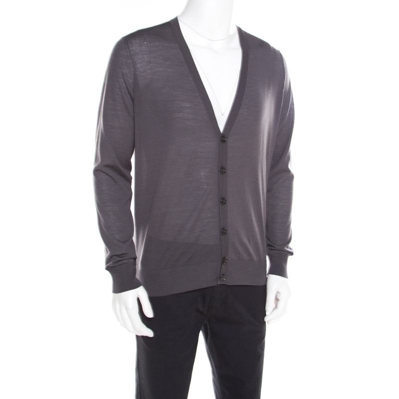 

Giorgio Armani Grey Wool Cardigan