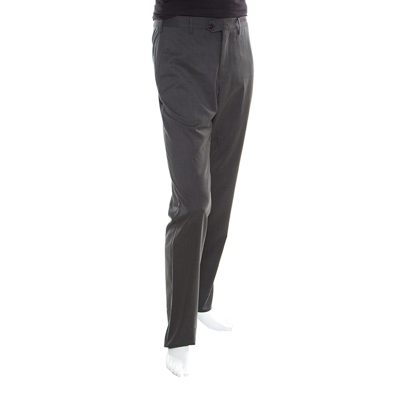 

Giorgio Armani Grey Wool Tailored Trousers