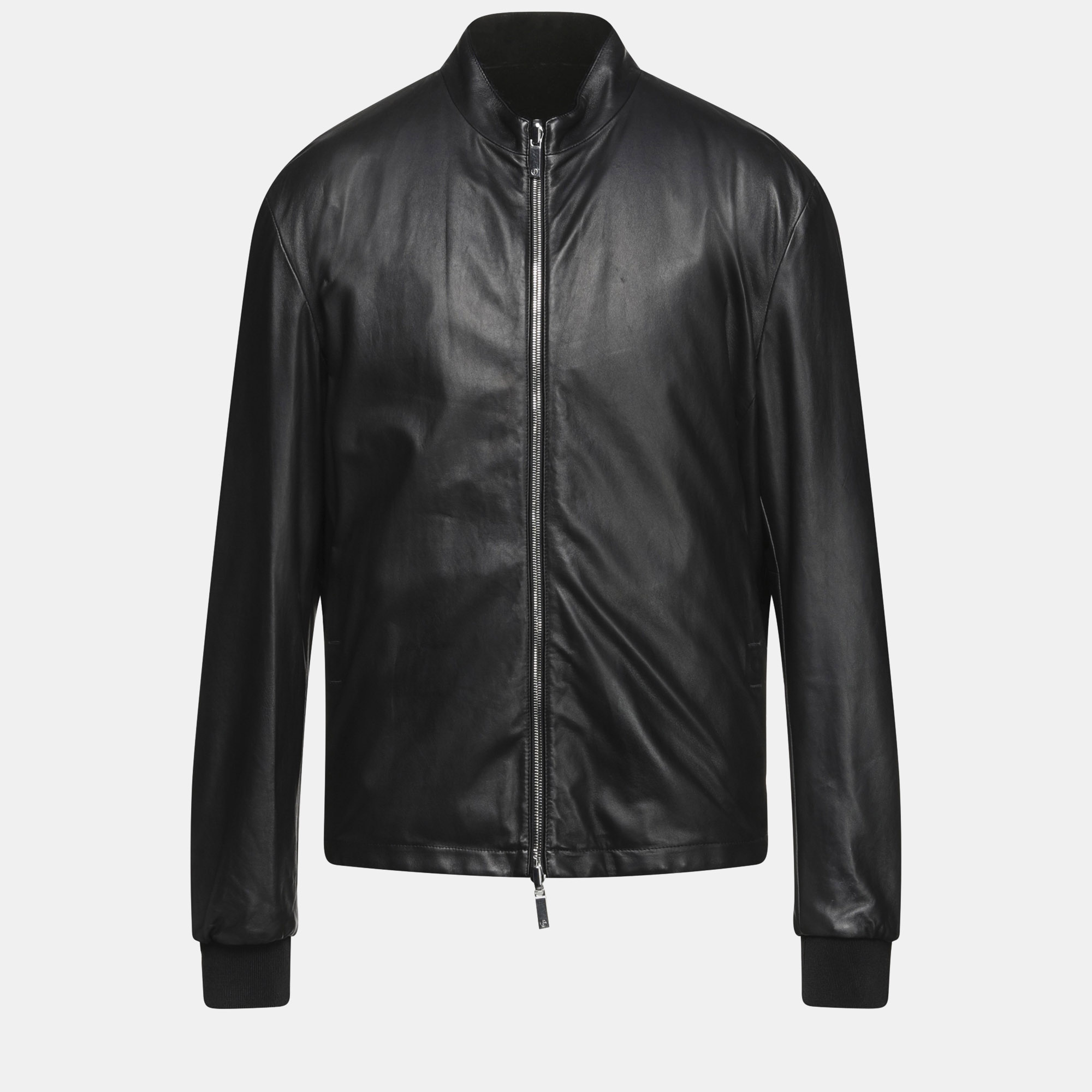 

Giorgio Armani Lambskin Reversible Jacket 50, Black