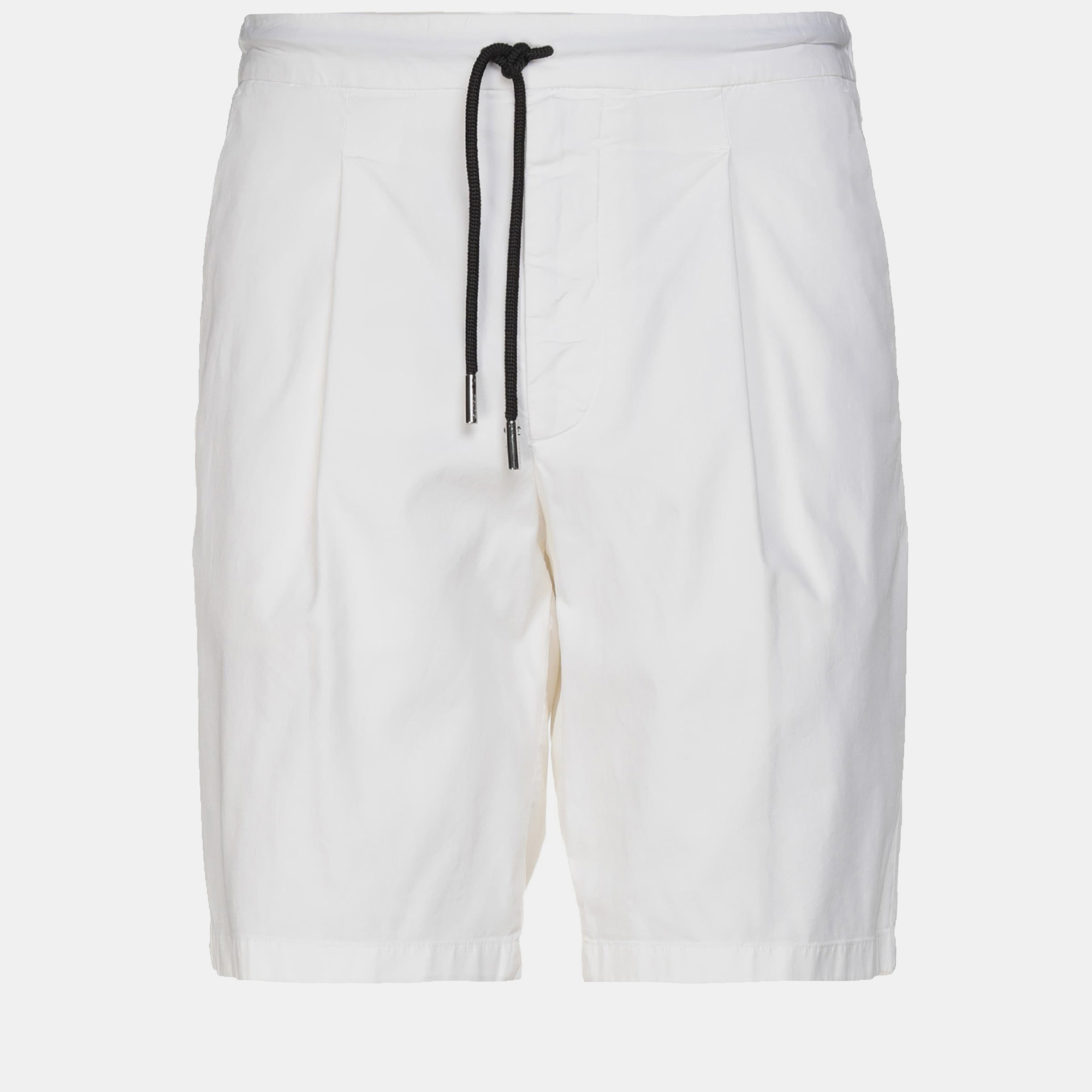 Pre-owned Giorgio Armani White Cotton Drawstring Shorts L (it 50)
