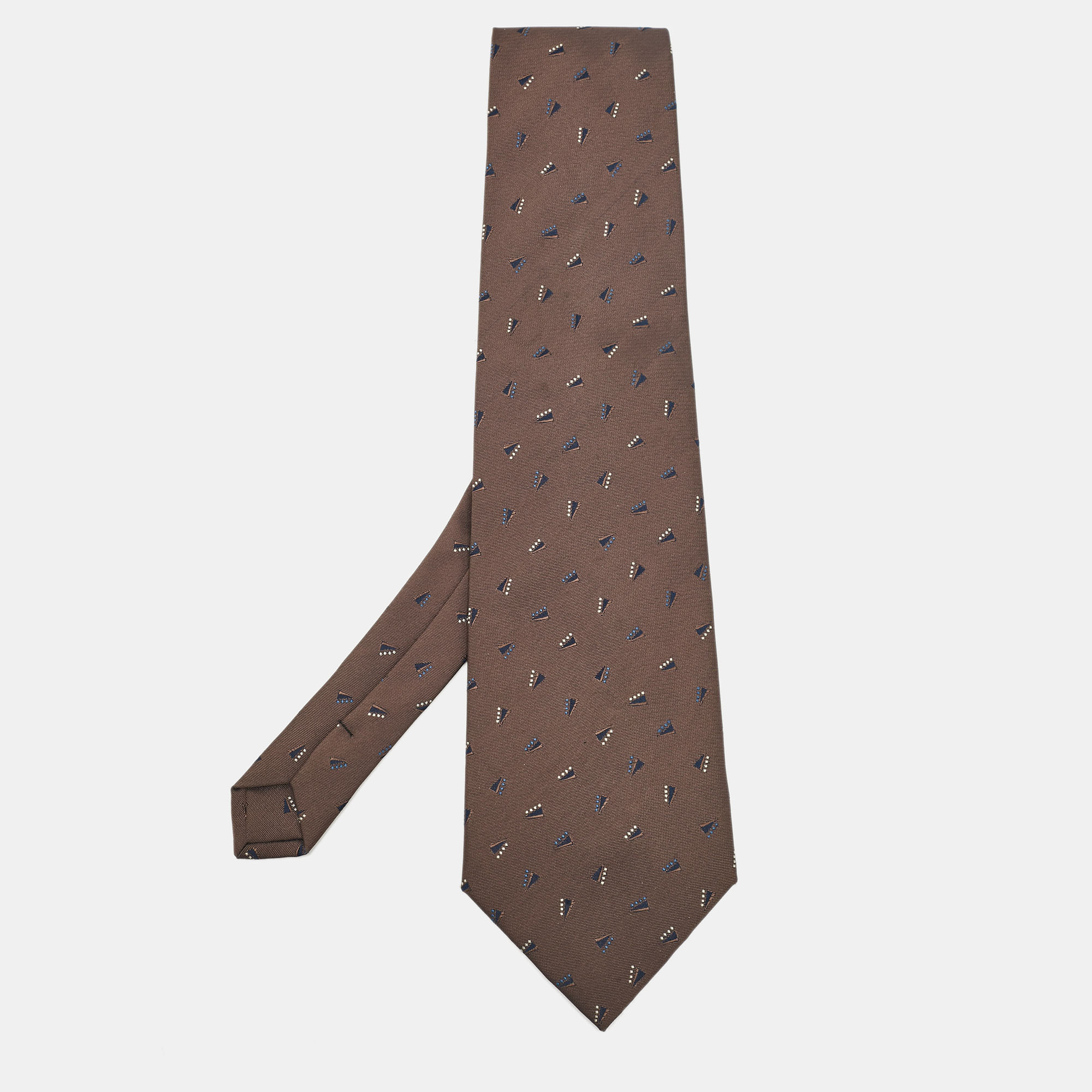 

Giorgio Armani Brown Patterned Silk Traditional Tie