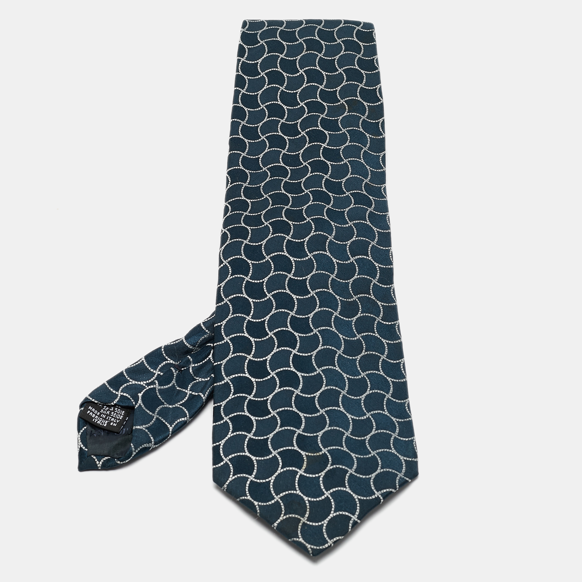 

Giorgio Armani Blue Geometric Silk Traditional Tie