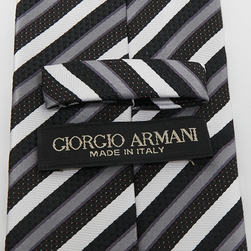 Giorgio Armani Multicolor Diagonal Striped Silk Tie 