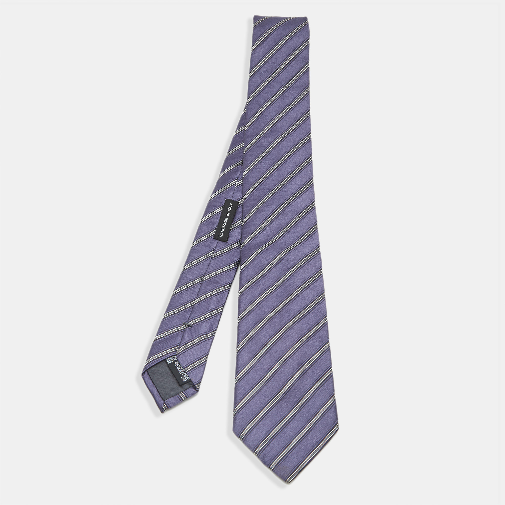 

Giorgio Armani Purple Diagonal Striped Silk Tie