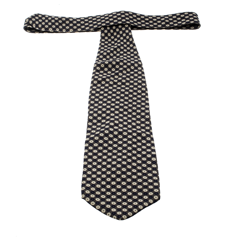 Pre-owned Giorgio Armani Brown Dotted Silk Traditional Tie