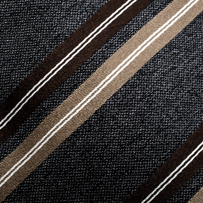 

Giorgio Armani Grey Contrast Striped Silk Traditional Tie