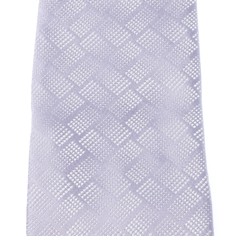 

Giorgio Armani Lavender Geometric Patterned Silk Jacquard Tie, Purple