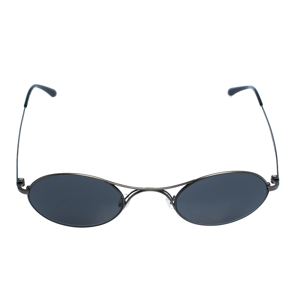 

Giorgio Armani Matte Gunmetal/ Grey AR6018-T Frames of Life Oval Sunglasses