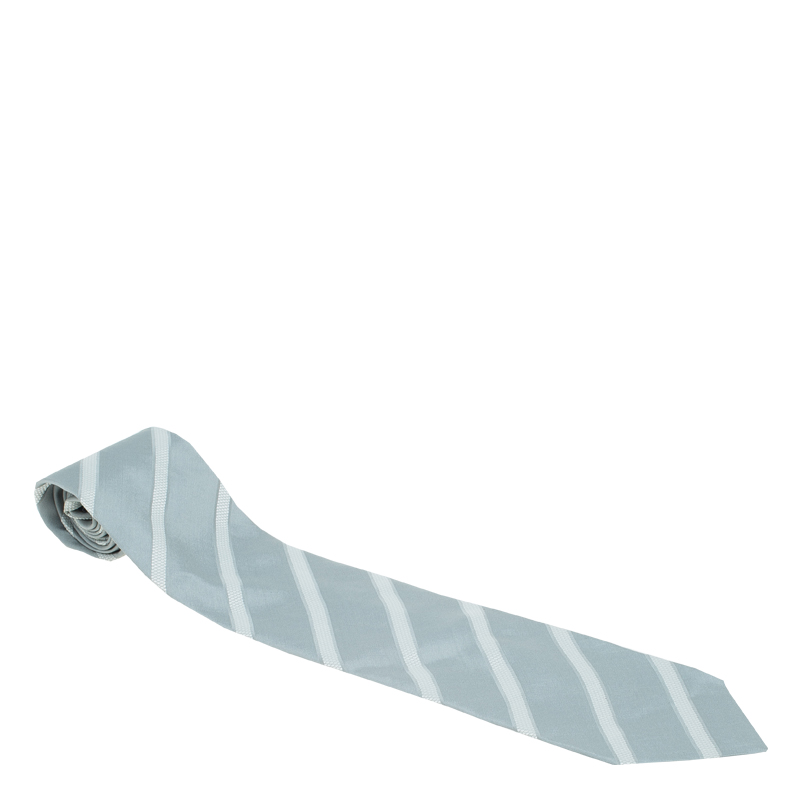

Giorgio Armani Grey Striped Silk Tie