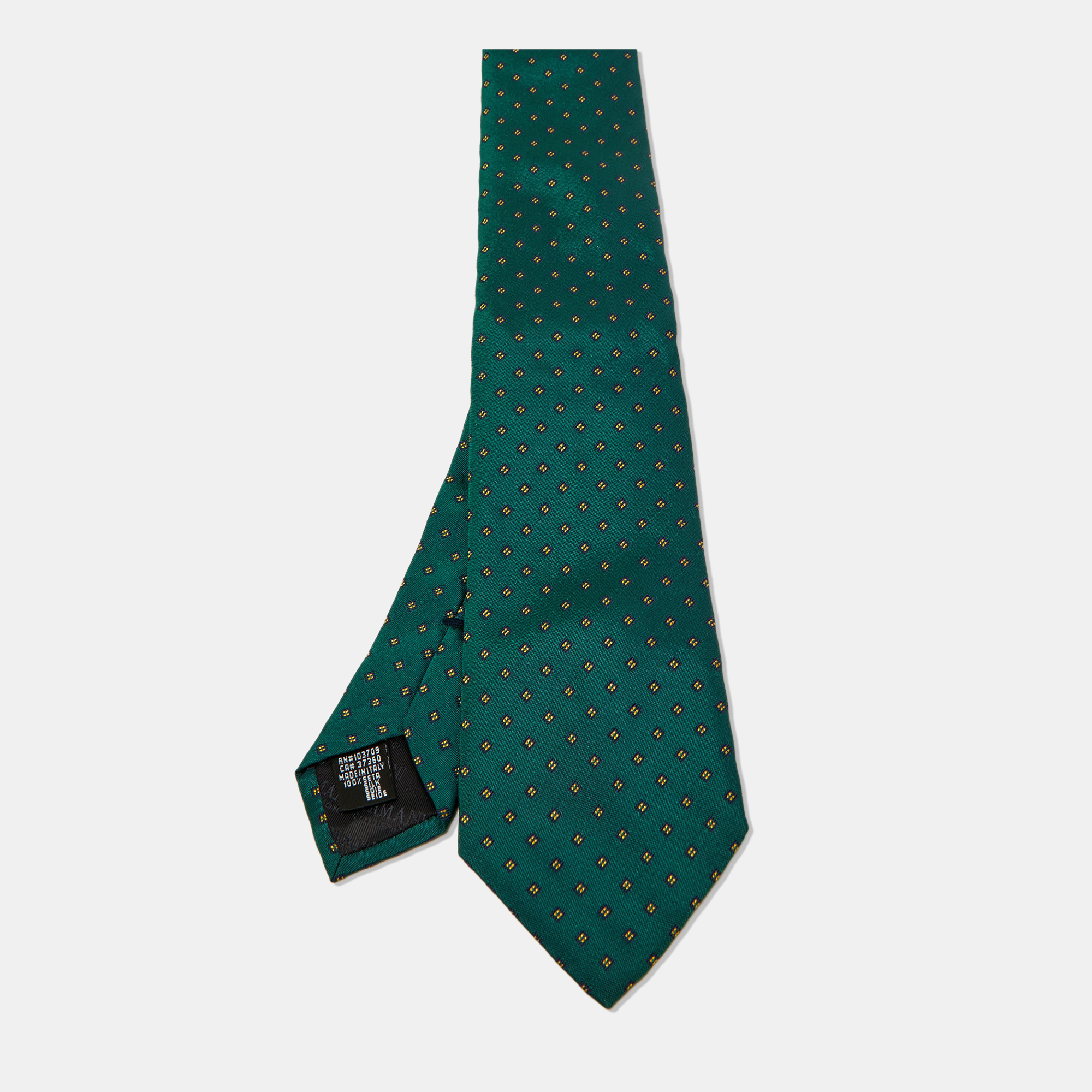 Pre-owned Giorgio Armani Green Jacquard Silk Tie