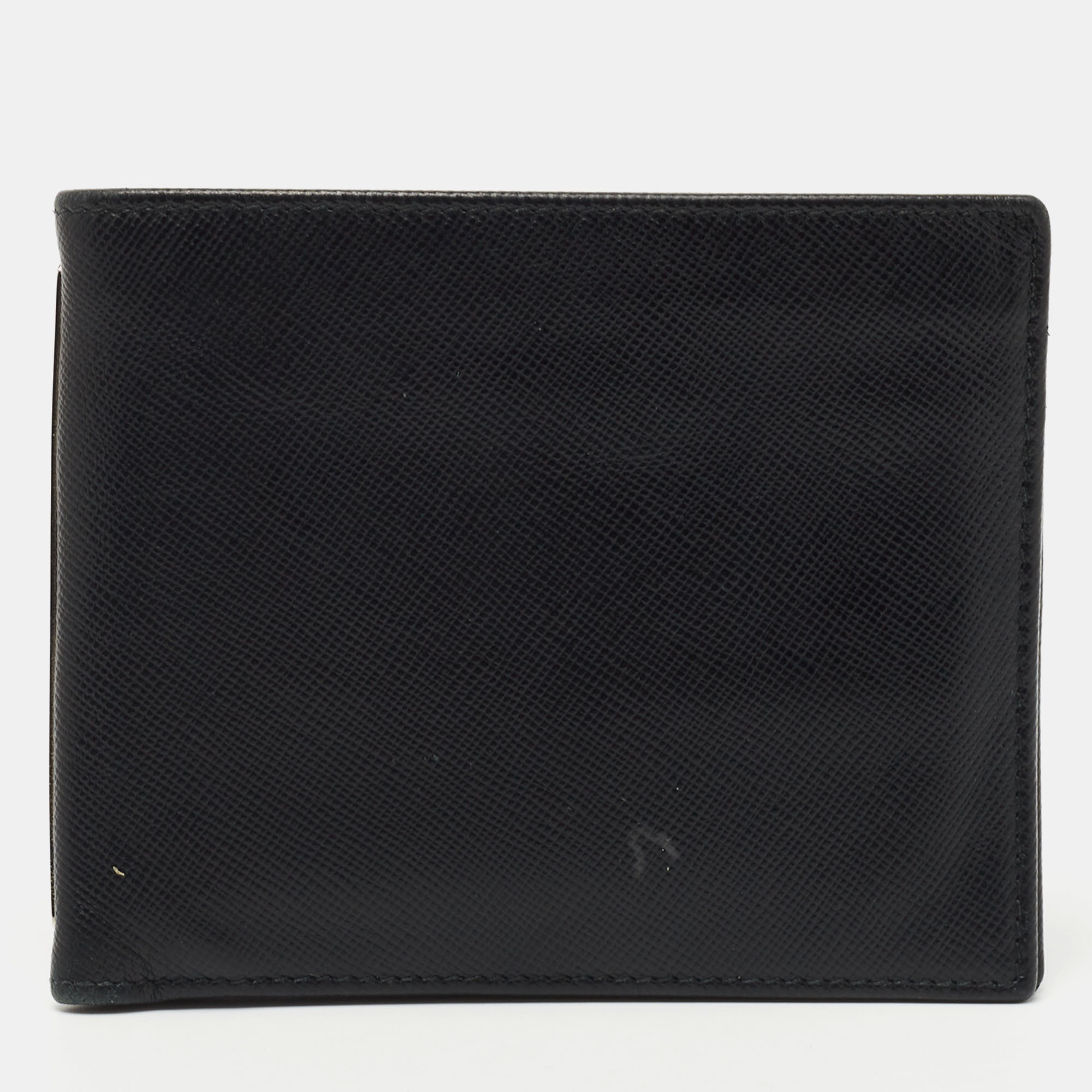Pre-owned Giorgio Armani Black Leather Bifold Wallet