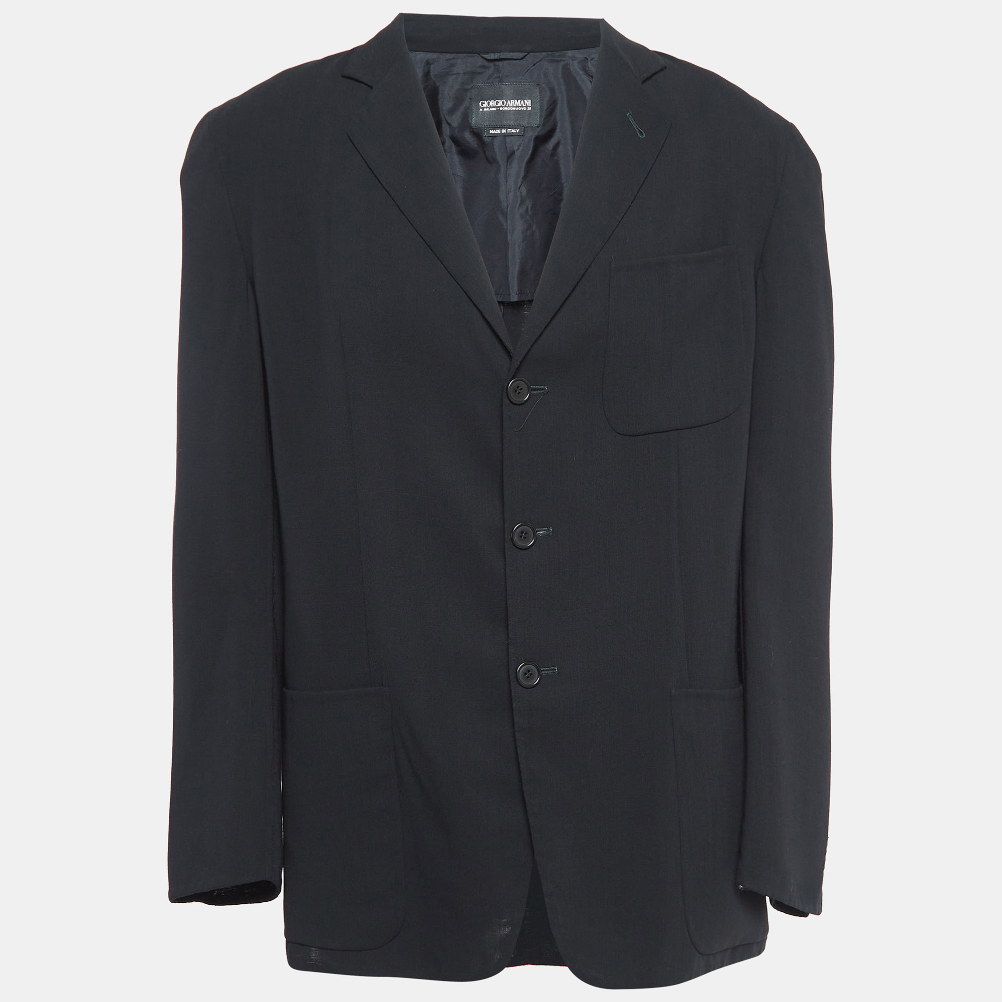 

Giorgio Armani Vintage Black Wool Single Breasted Blazer M