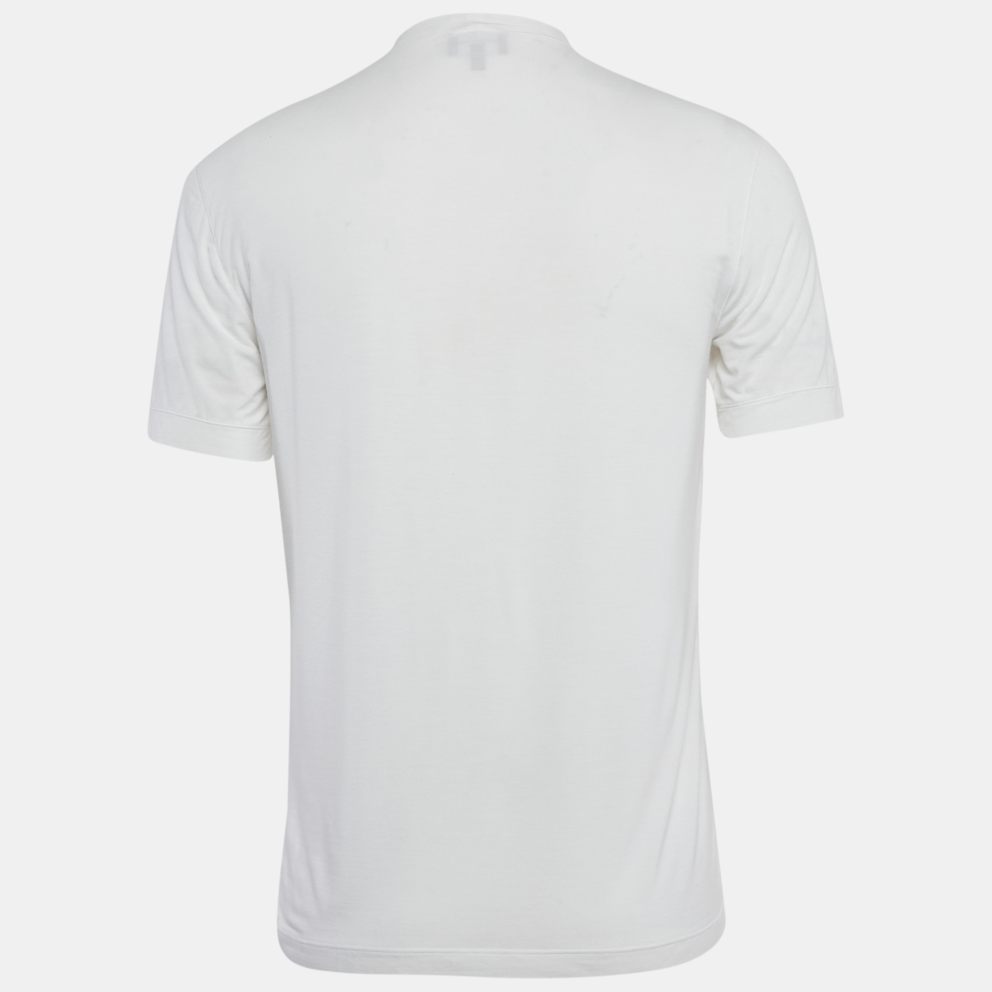 Giorgio Armani White Jersey Round Neck T-Shirt M 