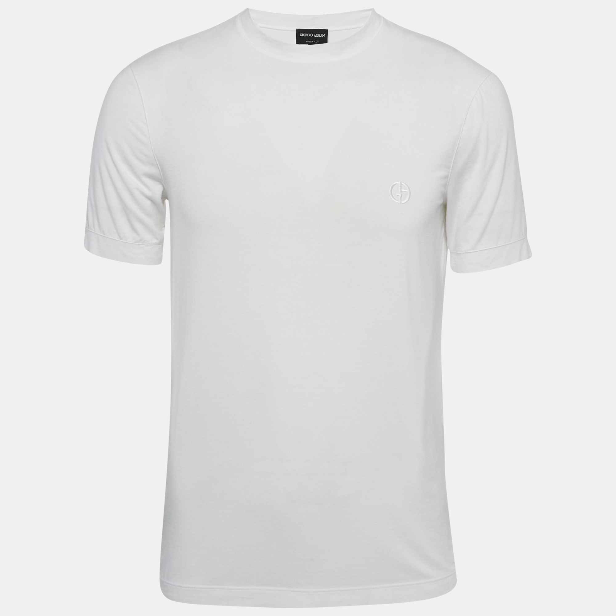 

Giorgio Armani White Jersey Round Neck T-Shirt M