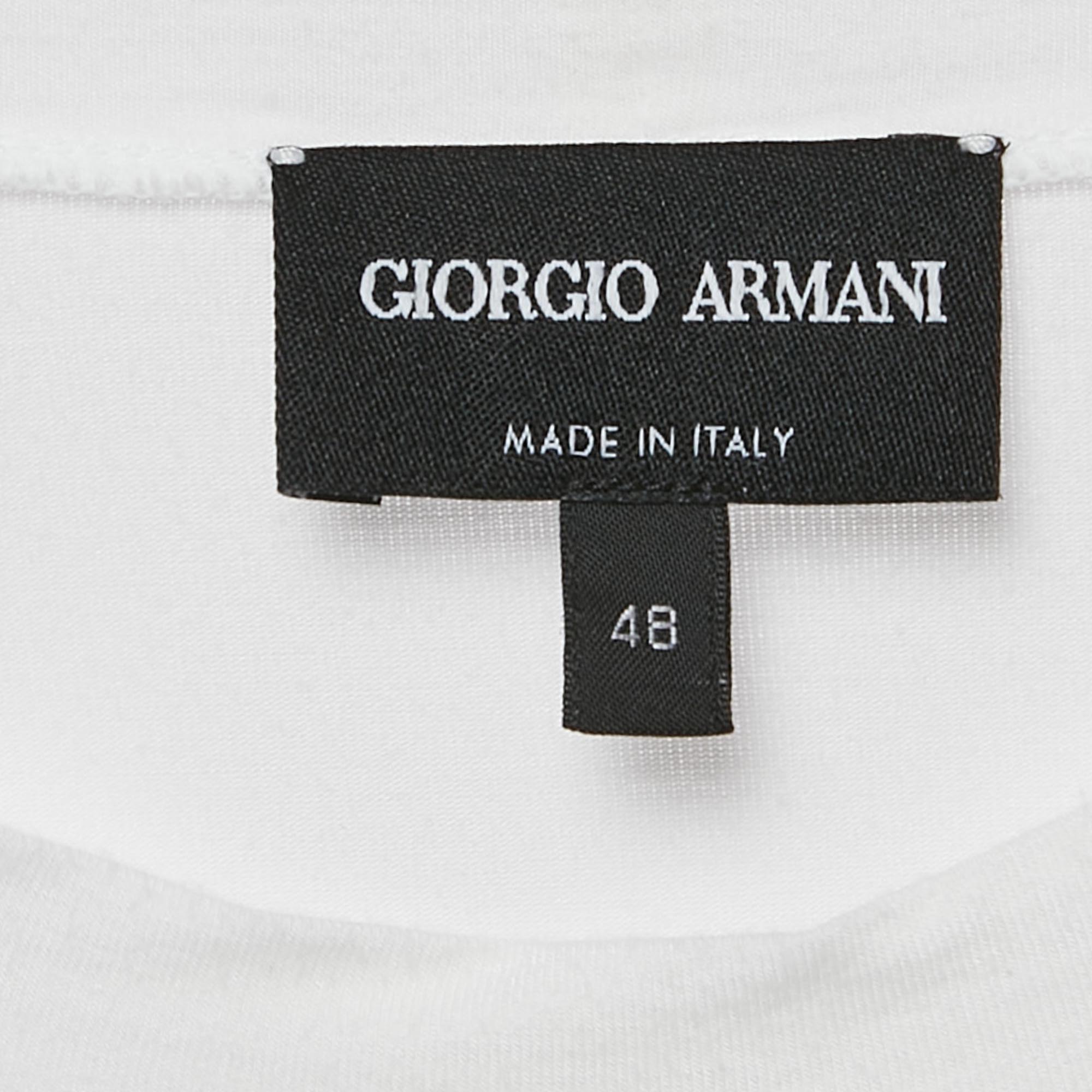 Giorgio Armani White Jersey Round Neck T-Shirt M 