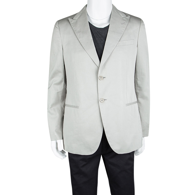 

Giorgio Armani Grey Cotton Tailored Blazer