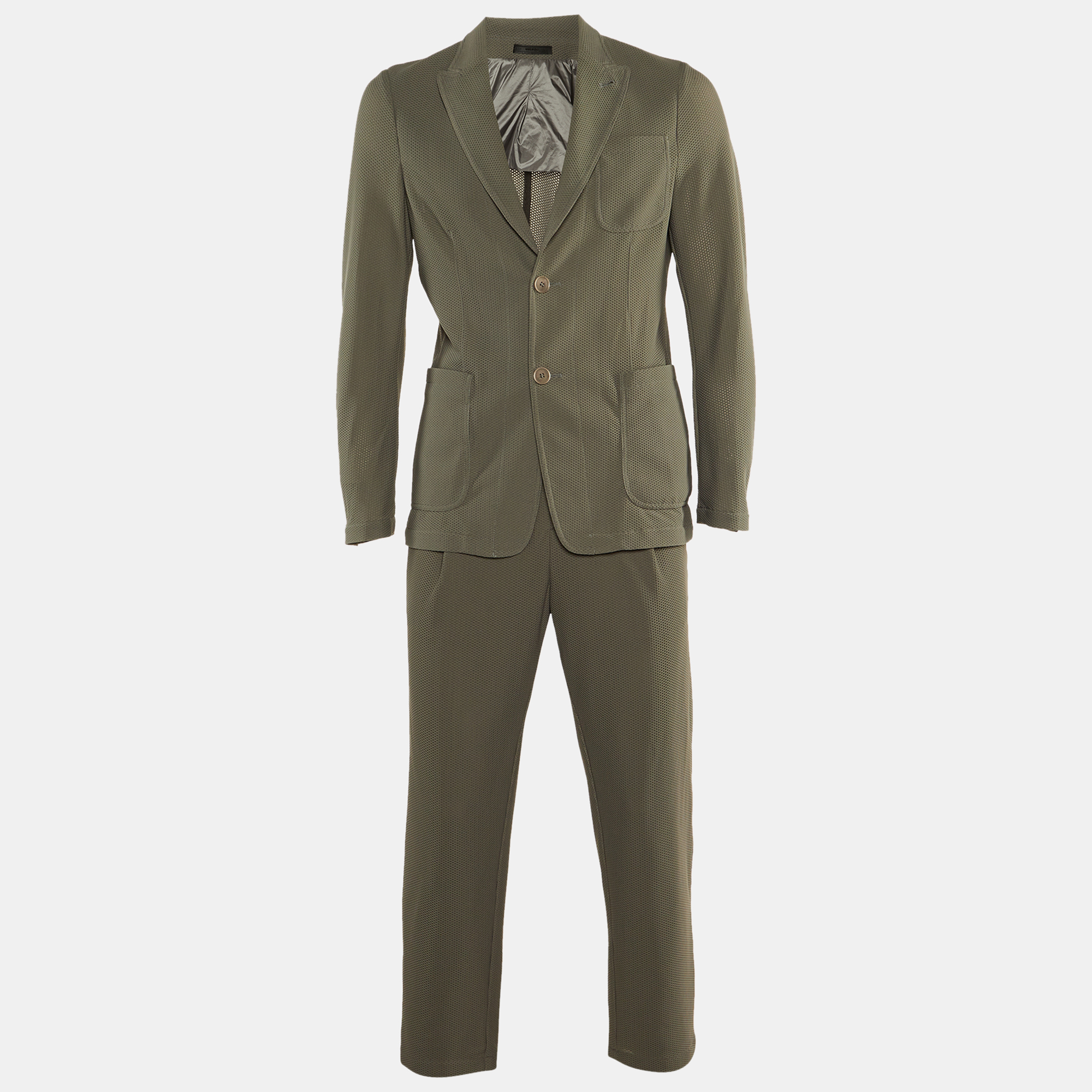 

Giorgio Armani Grey Mesh Suit M