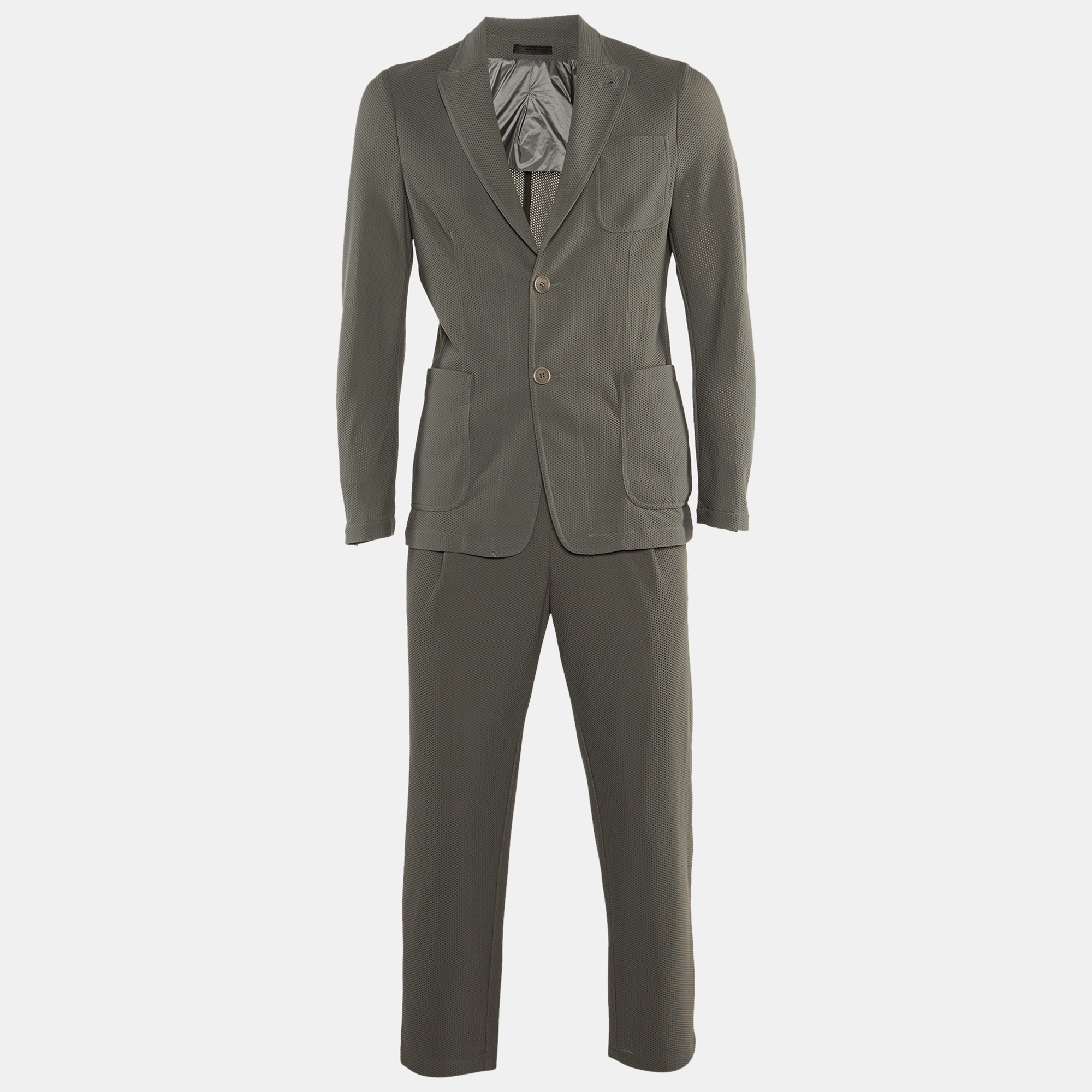 

Giorgio Armani Grey Mesh Suit M