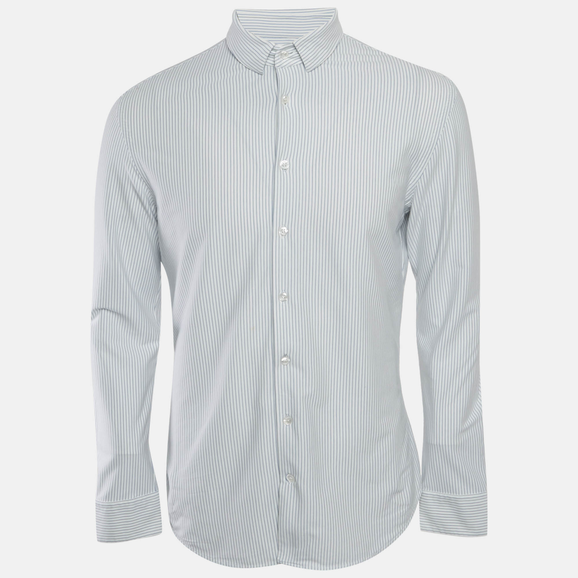 

Giorgio Armani White Striped Cotton Jersey Shirt M