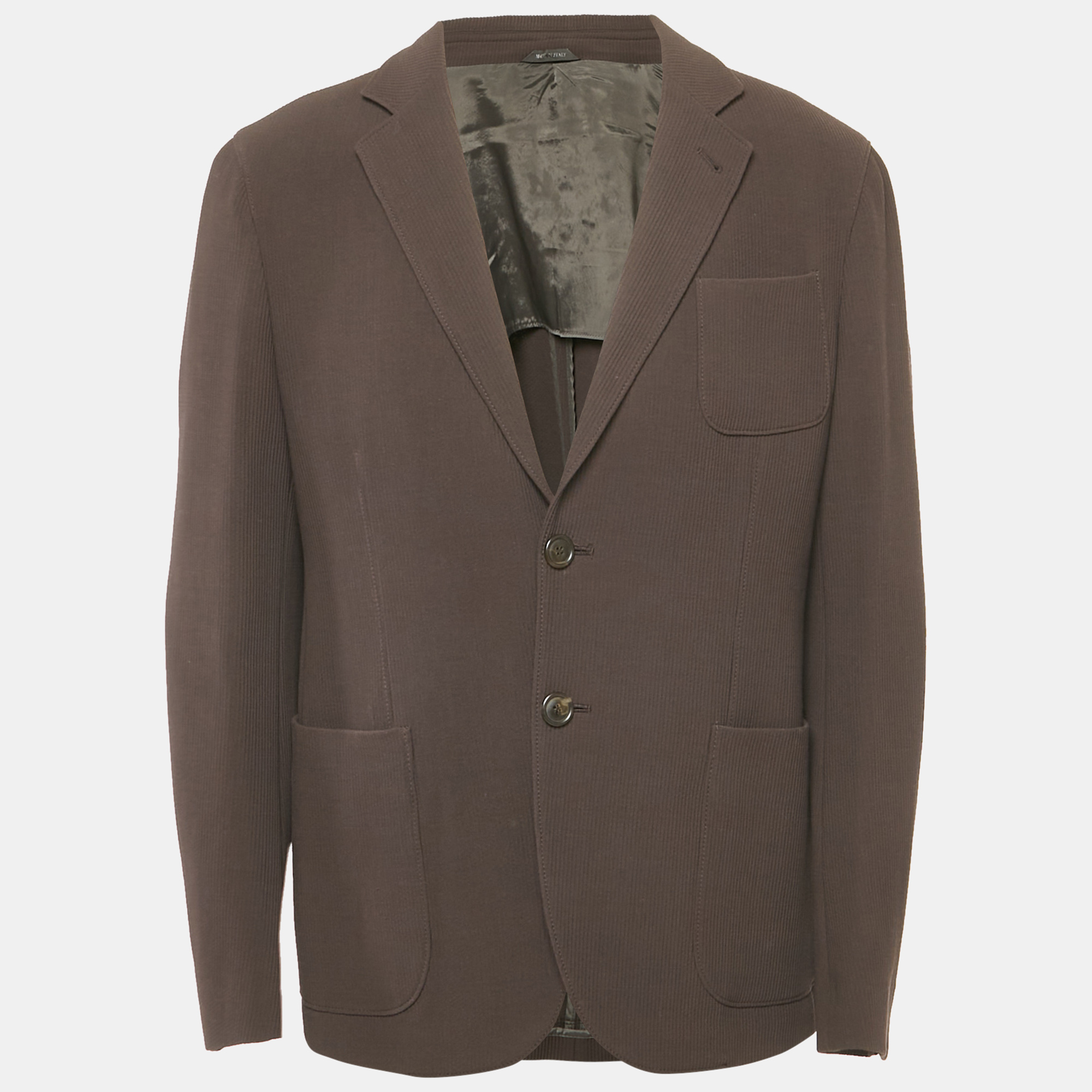 

Giorgio Armani Black Textured Wool Knit Upton Blazer XL, Brown