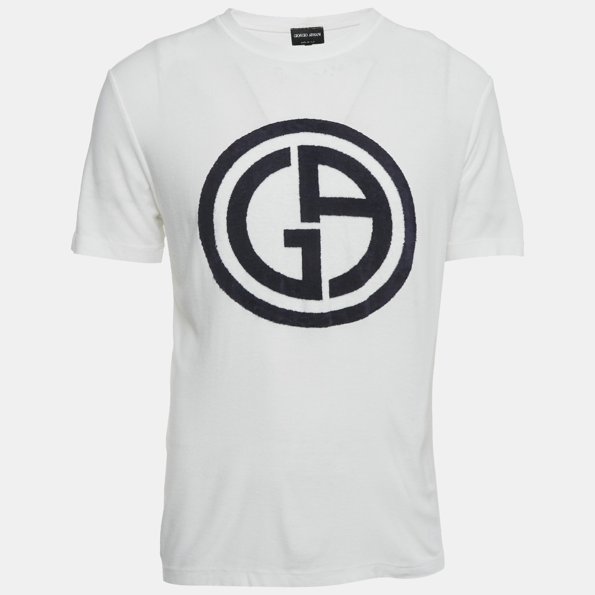 

Giorgio Armani White Logo Detail Jersey Crewneck T-Shirt L