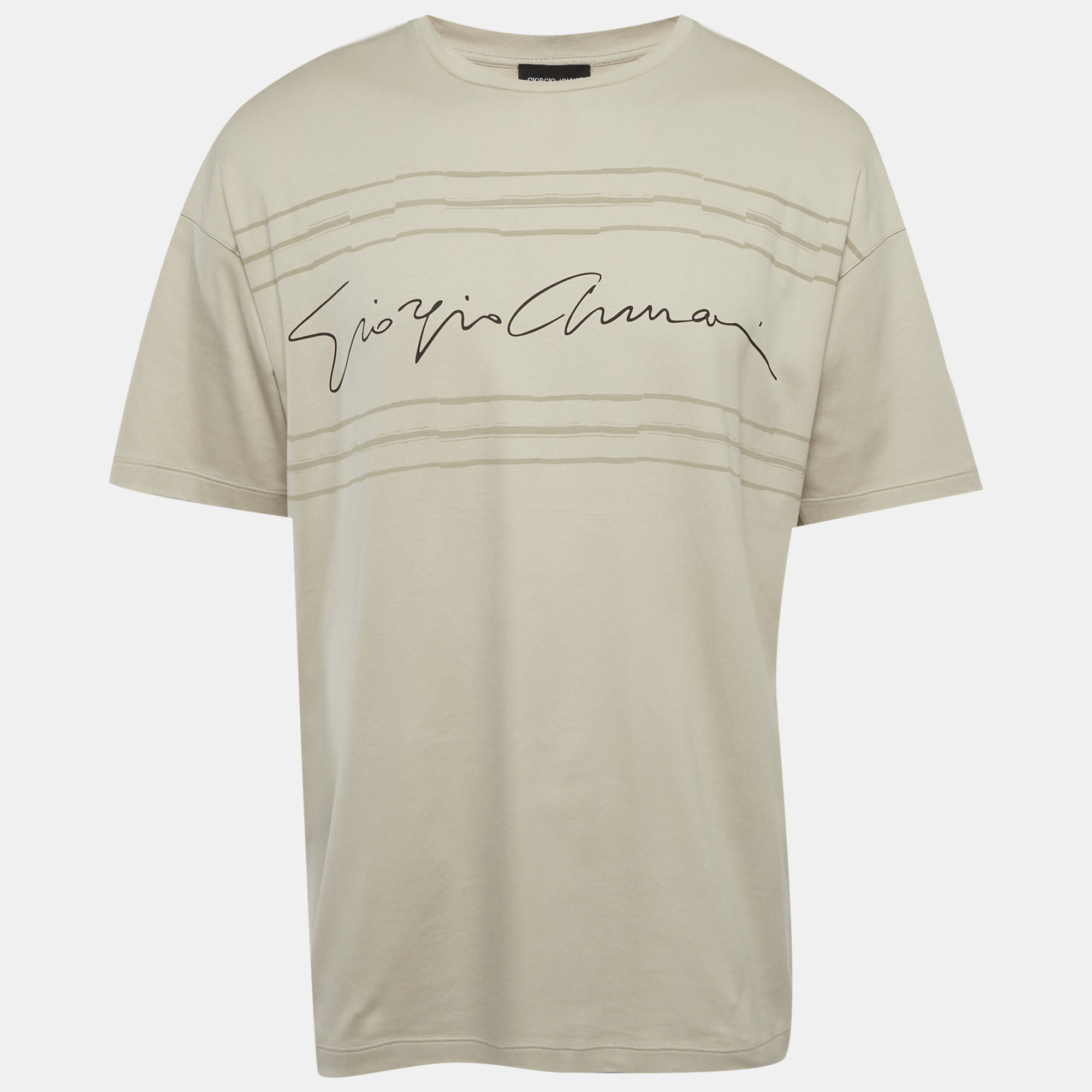 

Giorgio Armani Grey Printed Jersey Crewneck T-Shirt M