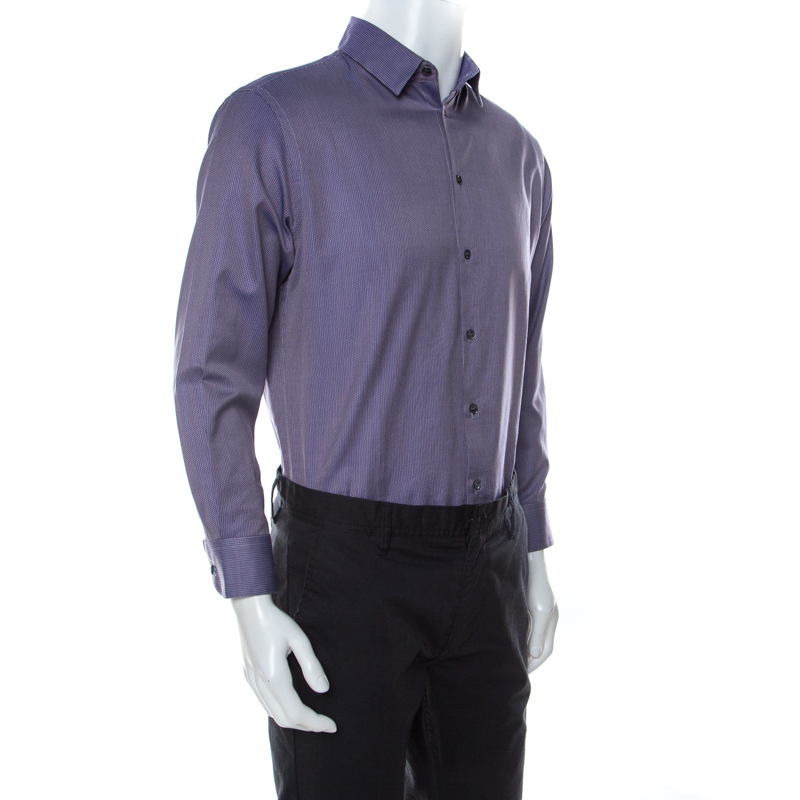 

Giorgio Armani Purple Cotton Woven Long Sleeve Shirt