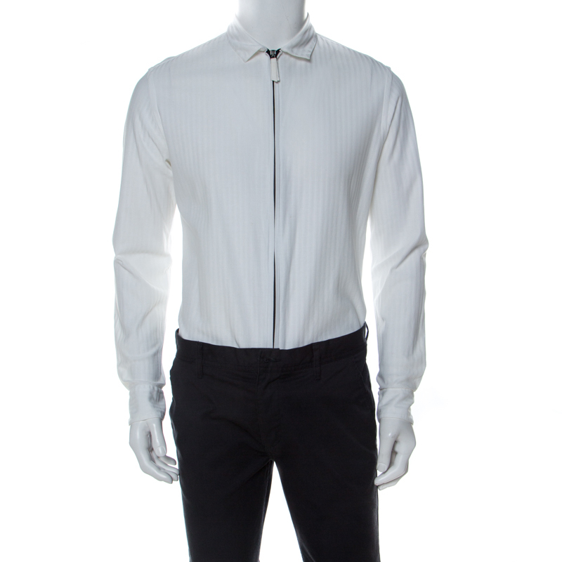 トップス GIORGIO ARMANI L/S shirt Cotton-jersey zipped shirt | Giorgio Armani