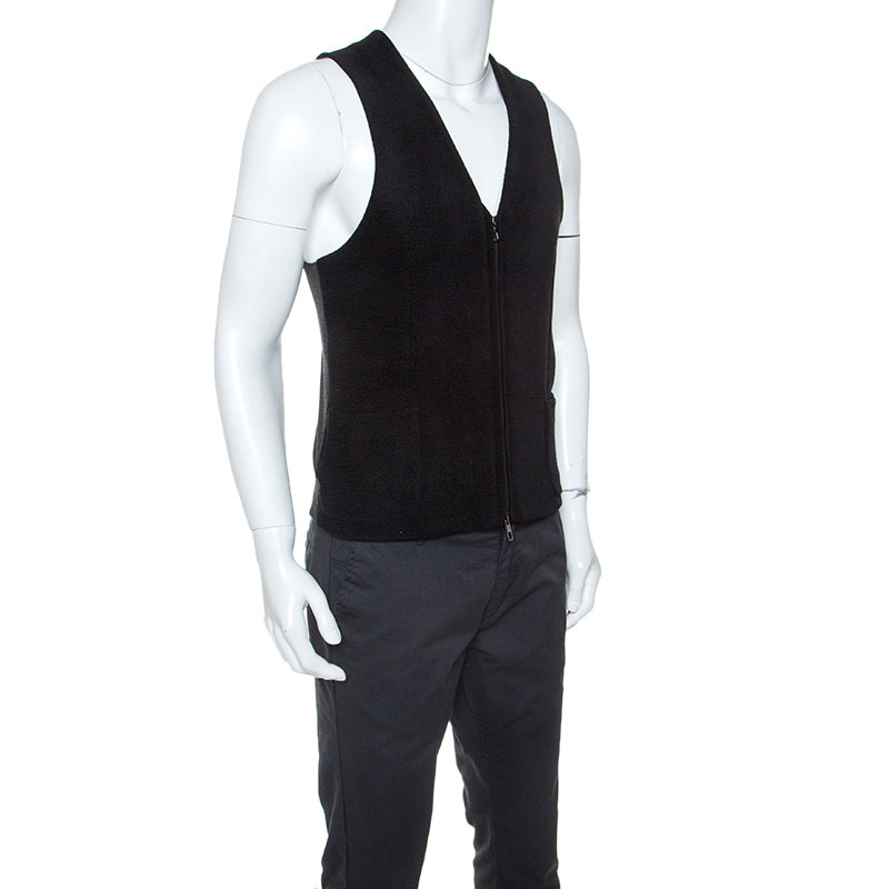 

Giorgio Armani Black & Grey Wool Blend Vest