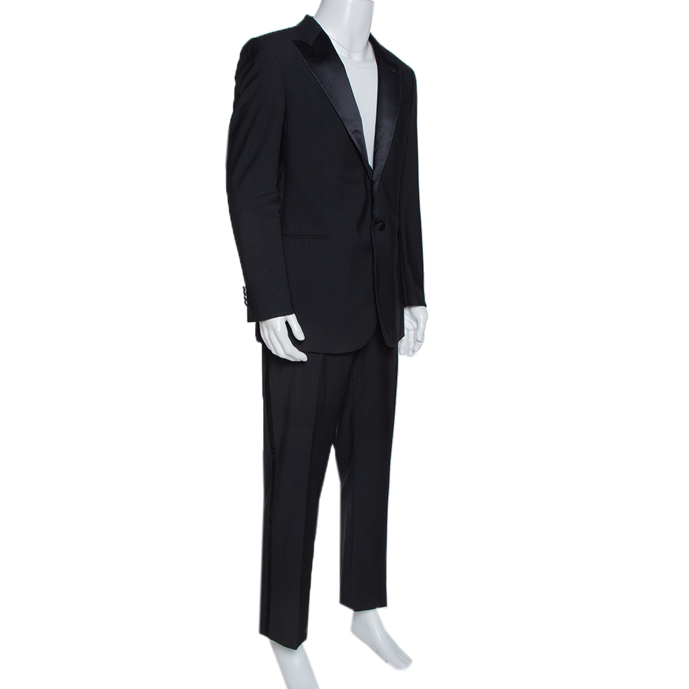 

Giorgio Armani Black Wool Tuxedo Suit