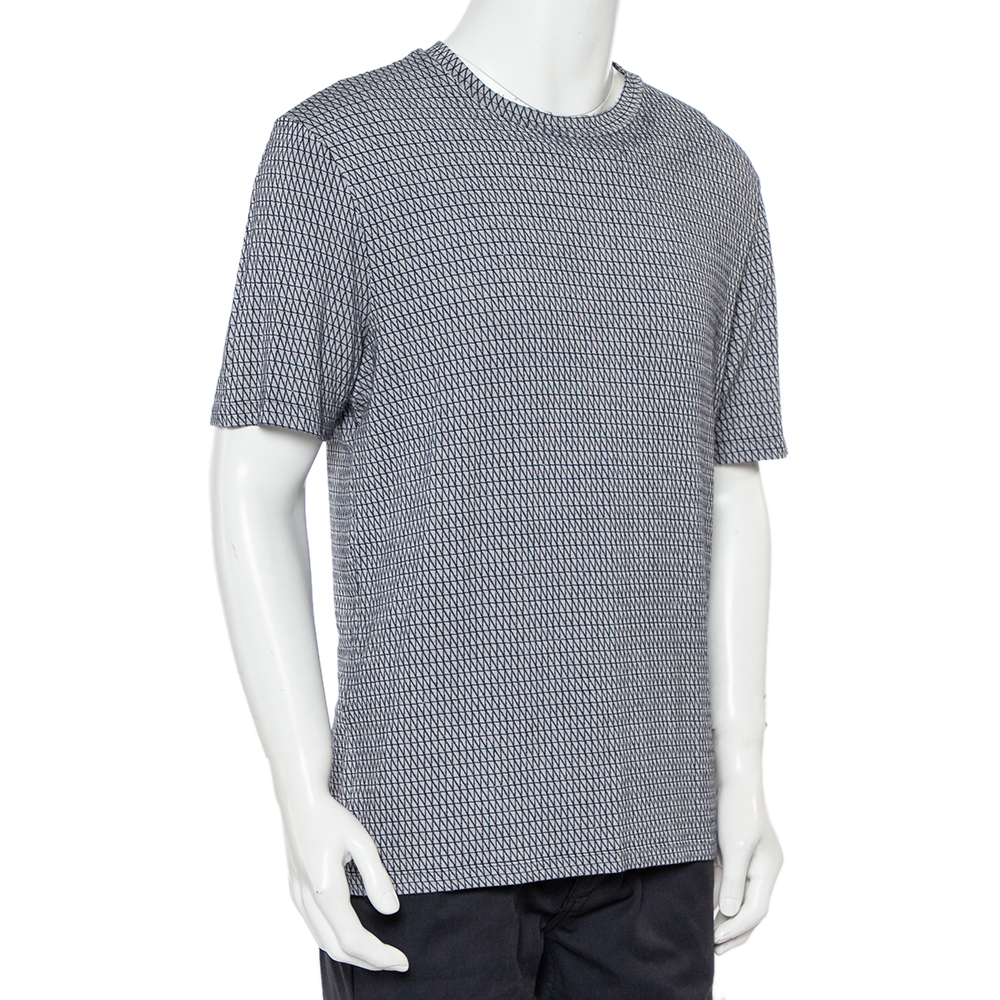 

Giorgio Armani Grey Patterned Knit Crewneck T-Shirt