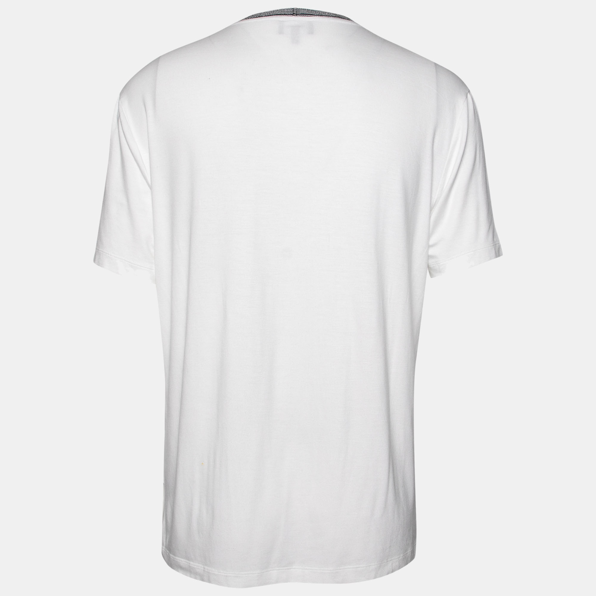 

Giorgio Armani White Jersey Logo Embroidered Short Sleeve T-Shirt