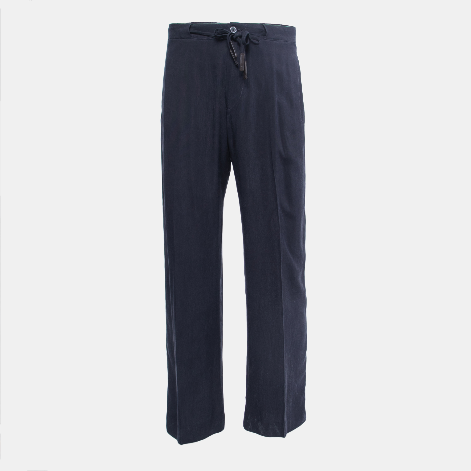 

Giorgio Armani Navy Blue Rayon Wide Leg Pants XL