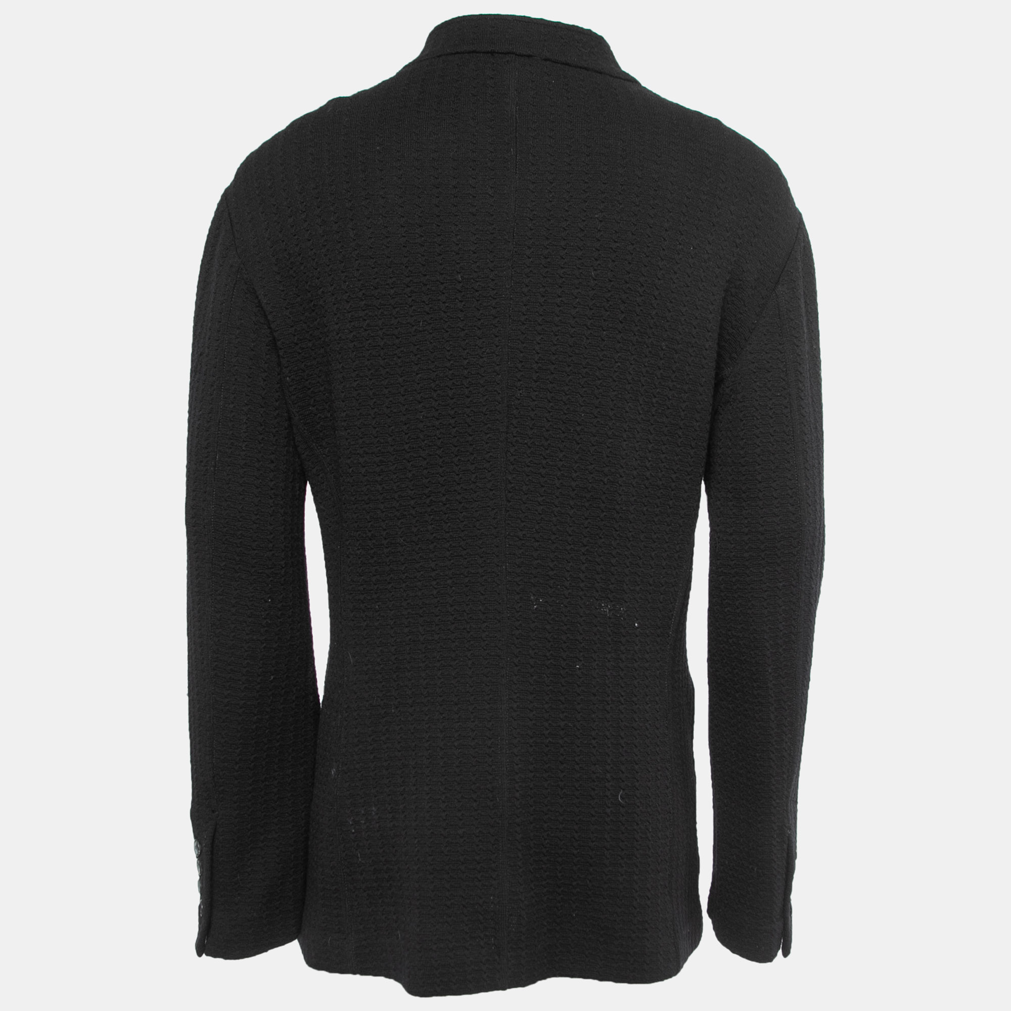 

Giorgio Armani Vintage Black Textured Wool Button Front Jacket