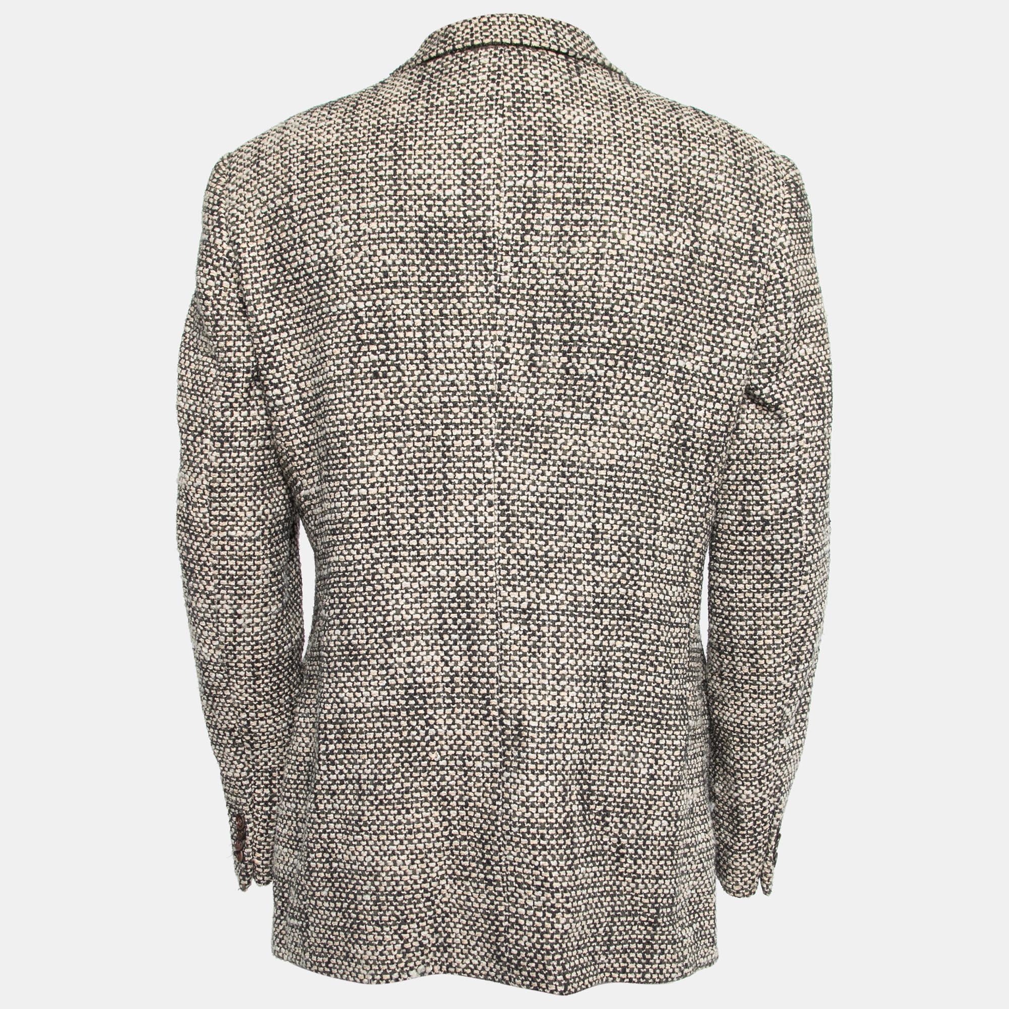 

Giorgio Armani Vintage Beige Tweed Single Breasted Blazer