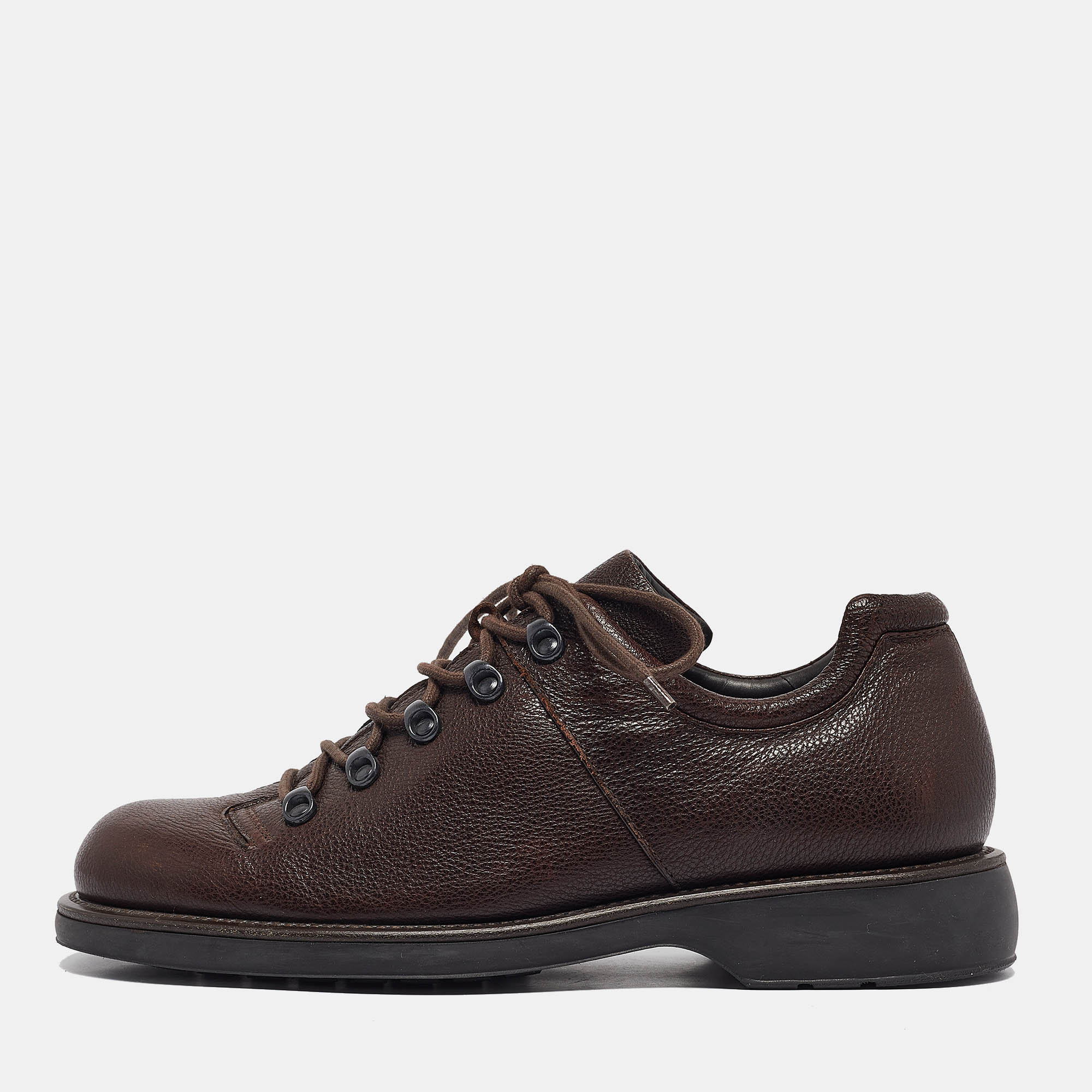 

Giorgio Armani Brown Leather Lace Up Sneakers