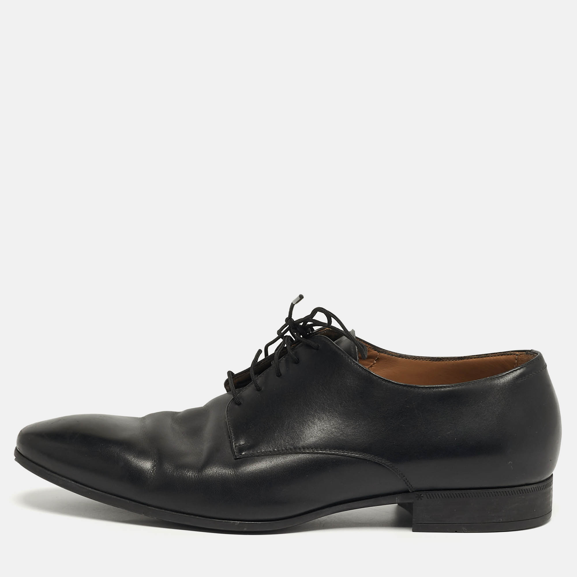

Giorgio Armani Size 44 Black Leather Derby