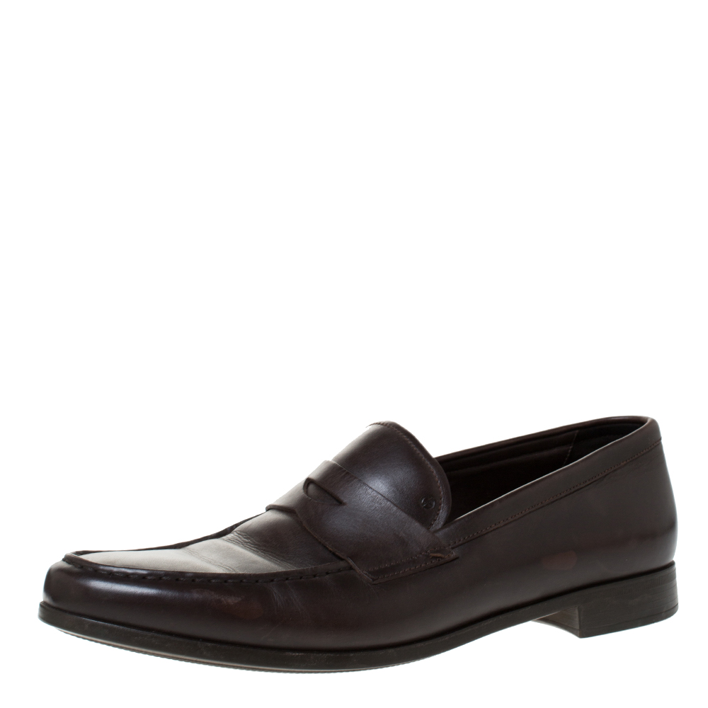 Giorgio Armani Brown Leather Loafers 